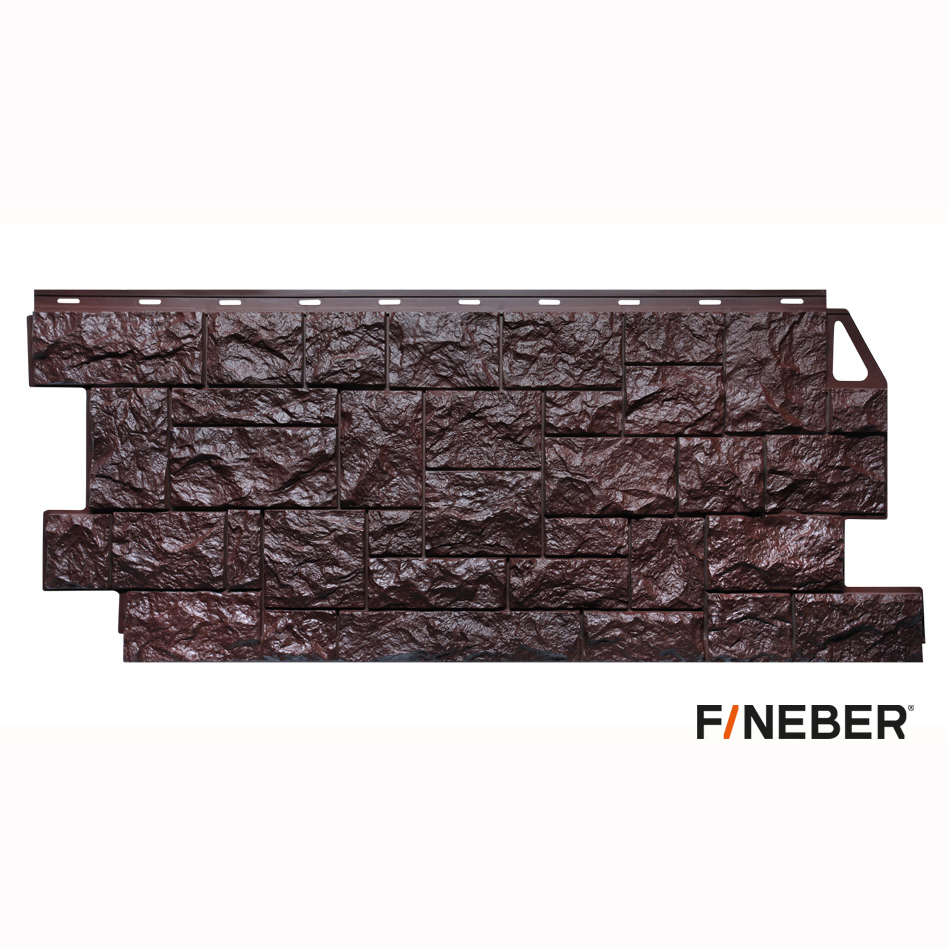 Фасадная панель FineBer Камень дикий коричневый 995х439