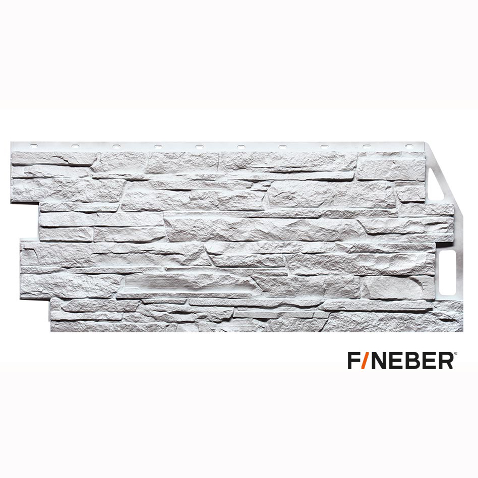 Фасадная панель FineBer Скала, мелованный белый 1090*460